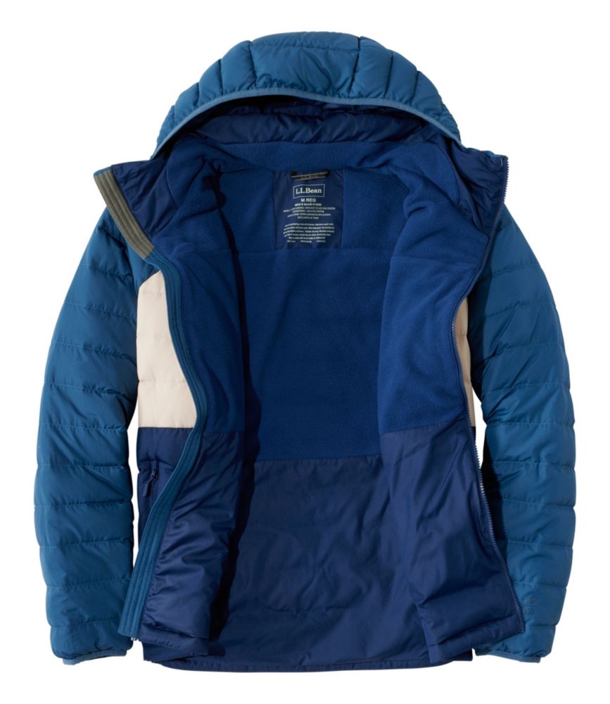 Men's Bean's Down Hooded Jacket, Colorblock - US 2108