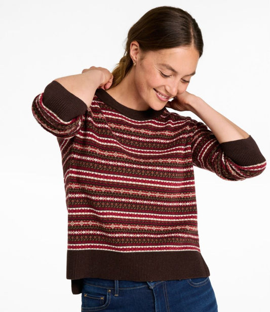 Women's Wicked Soft Cotton/Cashmere Crewneck Sweater, Pattern - US 0887