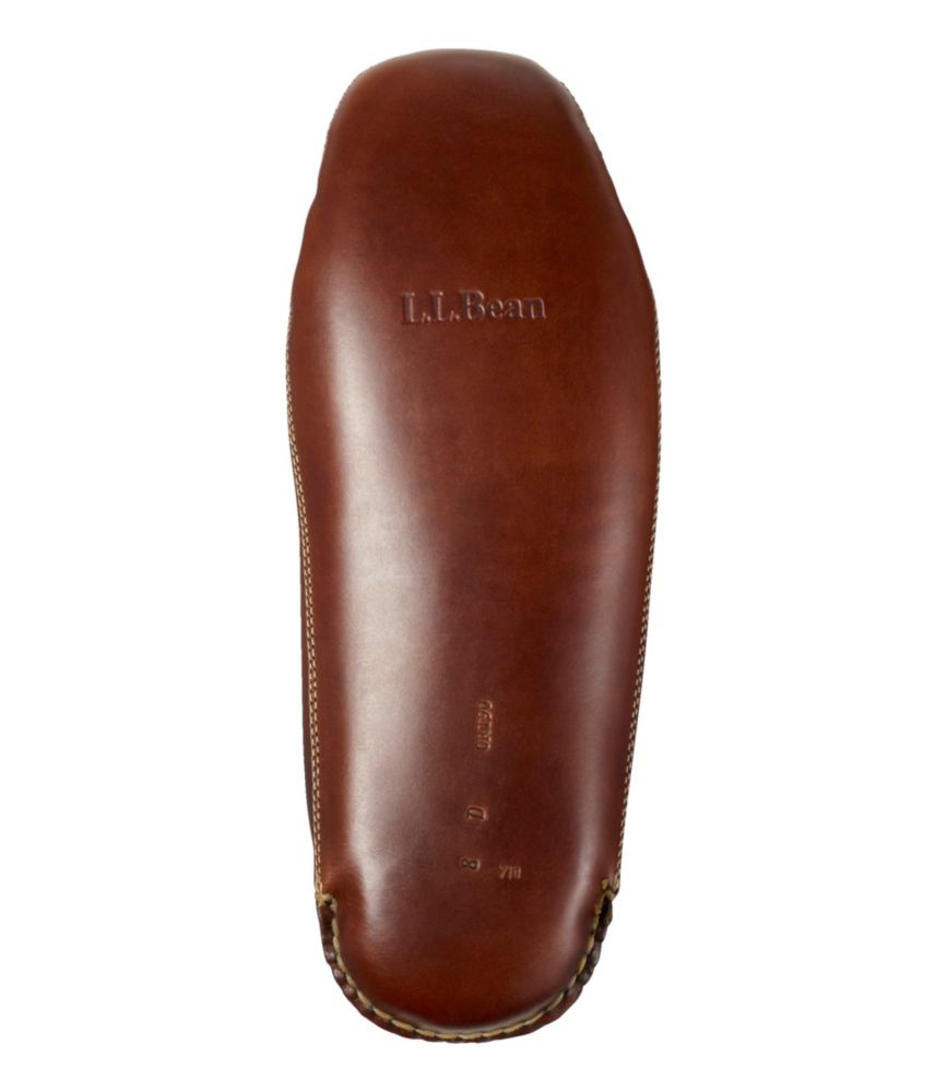 Men's Leather Double-Sole Slippers, Shearling-Lined - US 7539