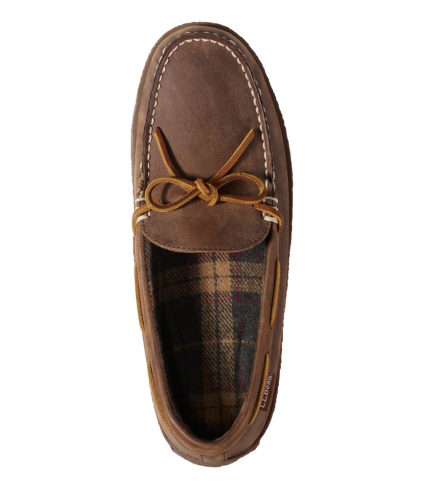 Men's Handsewn Slippers, Flannel-Lined - US 4144