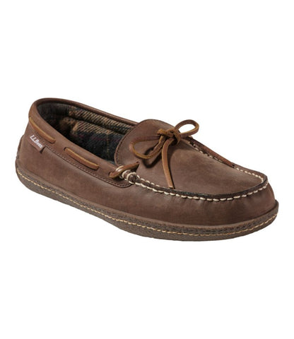 Men's Handsewn Slippers, Flannel-Lined - US 4144