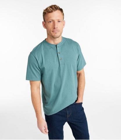 Men's Carefree Unshrinkable Tee, Traditional Fit, Henley - US 4752