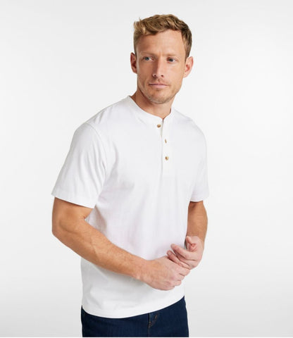 Men's Carefree Unshrinkable Tee, Traditional Fit, Henley - US 5747