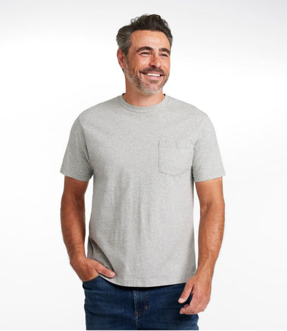 Men's Carefree Unshrinkable Tee with Pocket, Traditional Fit - US 8800