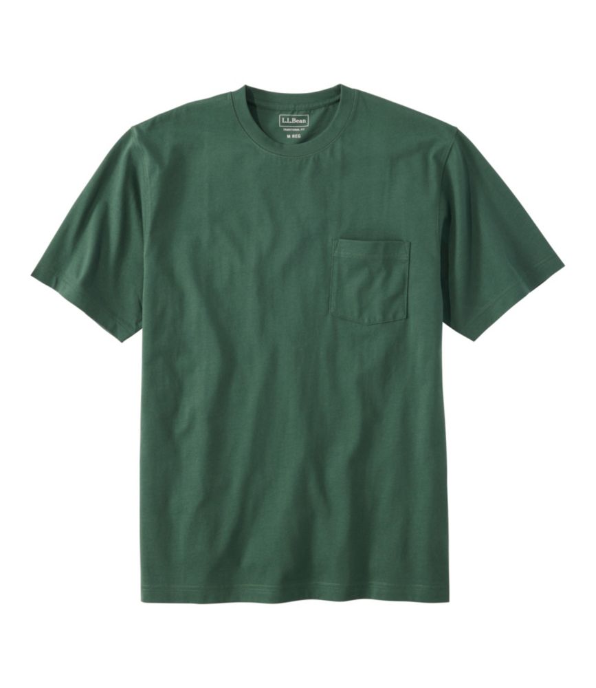 Men's Carefree Unshrinkable Tee with Pocket, Traditional Fit - US 4011