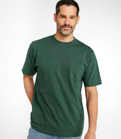 Men's Carefree Unshrinkable Tee with Pocket, Traditional Fit - US 4011