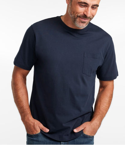 Men's Carefree Unshrinkable Tee with Pocket, Traditional Fit - US 8177