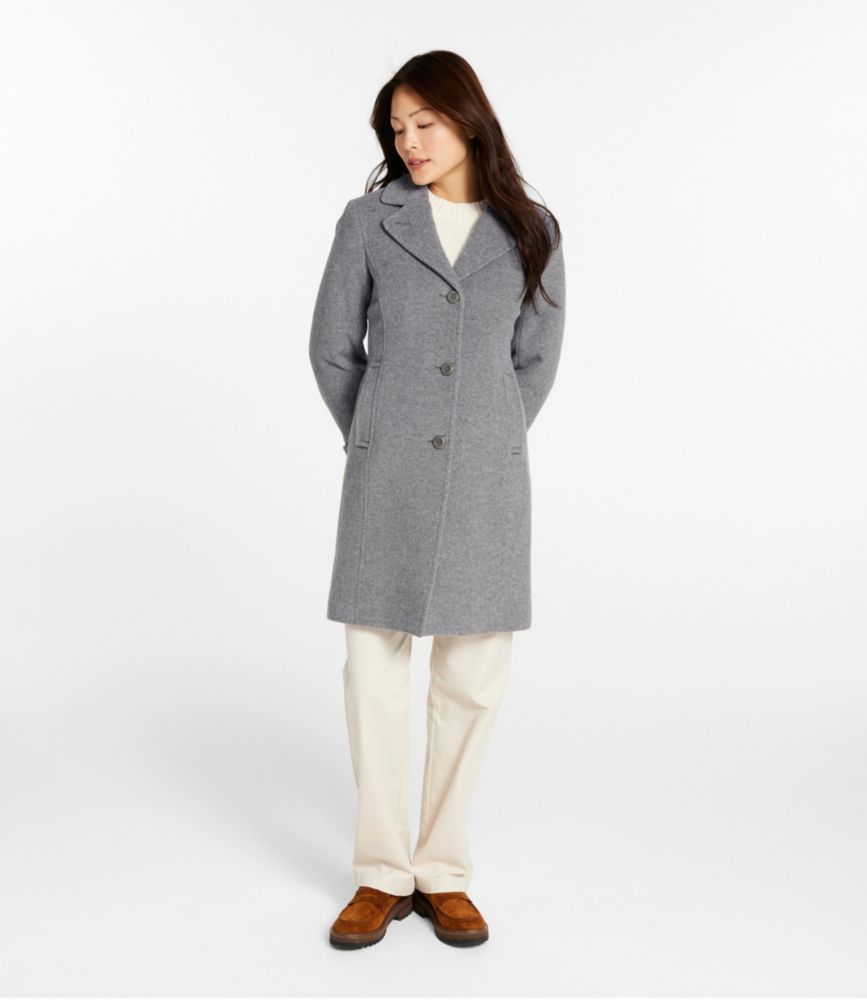 Women's Classic Lambswool Polo Coat, Three-Quarter Length - US 3364