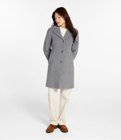 Women's Classic Lambswool Polo Coat, Three-Quarter Length - US 3364