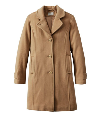 Women's Classic Lambswool Polo Coat, Three-Quarter Length - US 9567