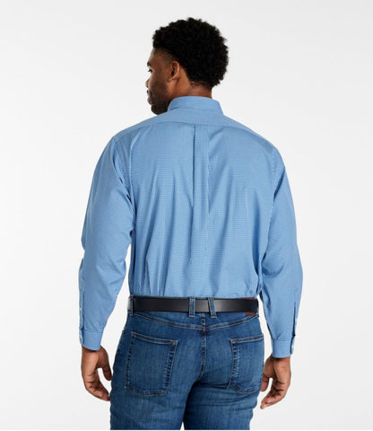 Men's Wrinkle-Free Pinpoint Oxford Cloth Shirt, Traditional Fit Tattersall - US 3732