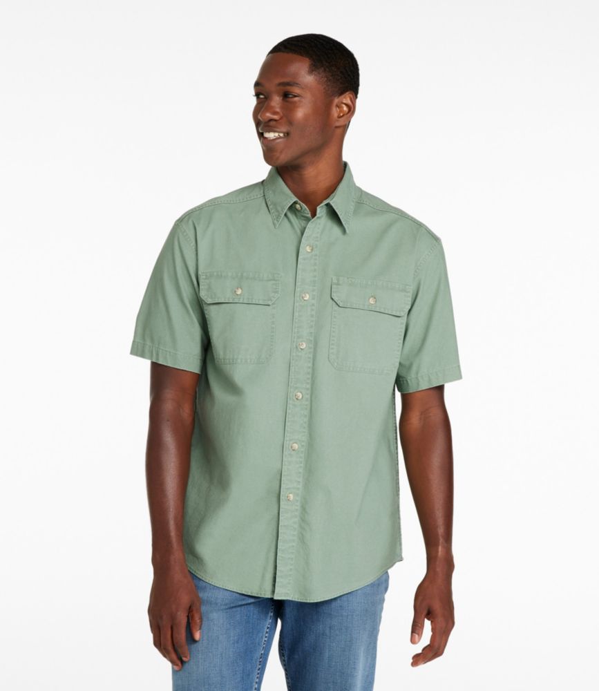 Men's Sunwashed Canvas Shirt, Traditional Fit Short-Sleeve - US 4096