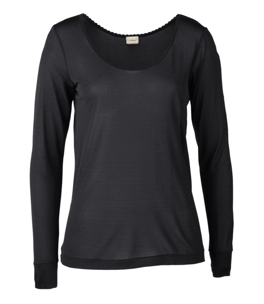Women's Silk Pointelle, Long-Sleeve Scoopneck - US 5087