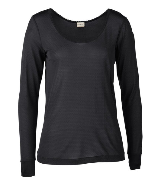 Women's Silk Pointelle, Long-Sleeve Scoopneck - US 5087