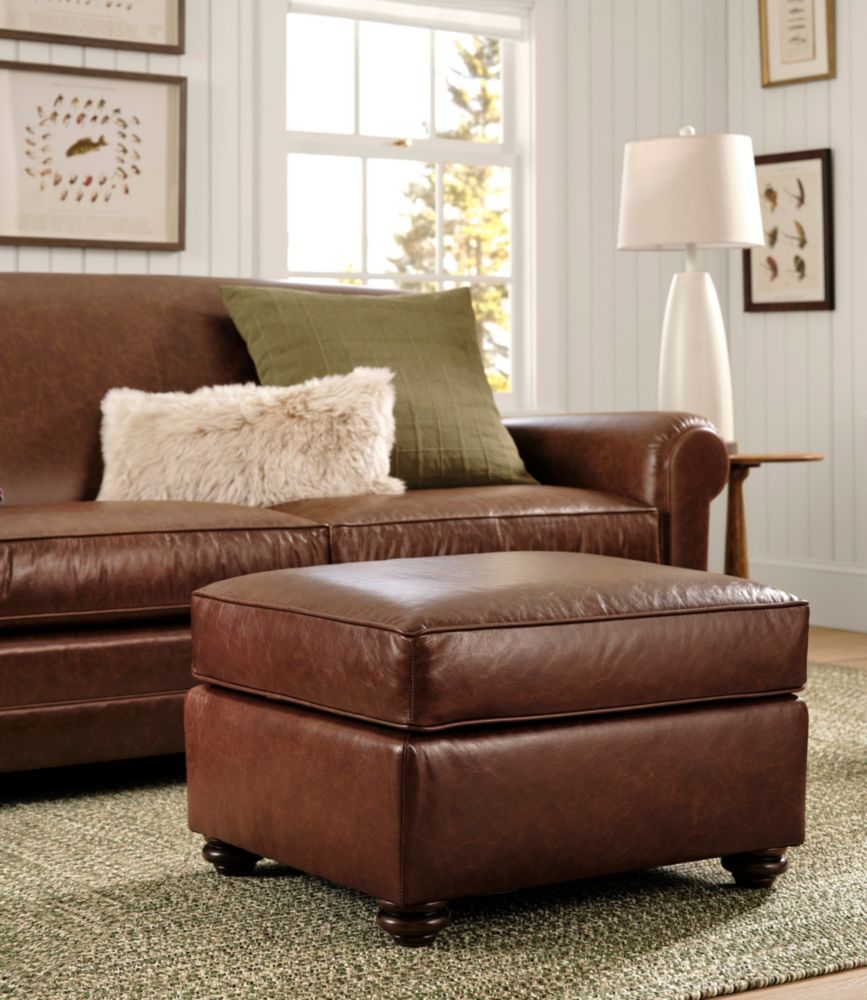 Bean's Leather Lodge Ottoman - US 9600