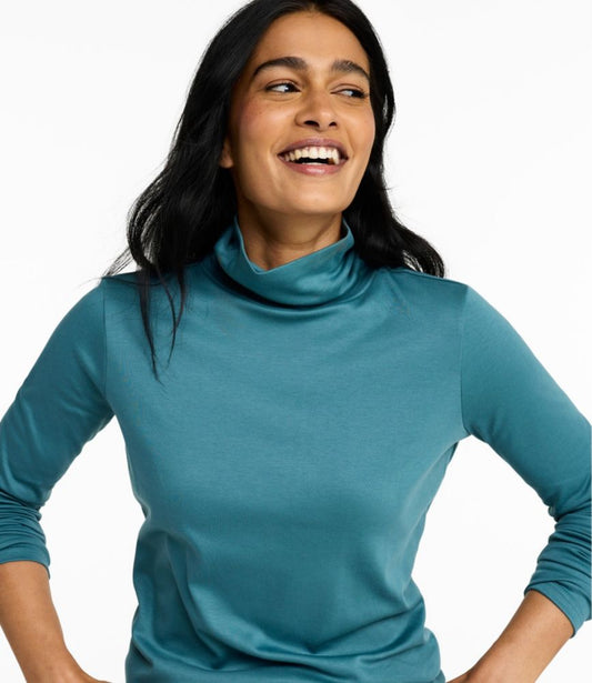 Women's Pima Cotton Turtleneck, Long-Sleeve - US 4806