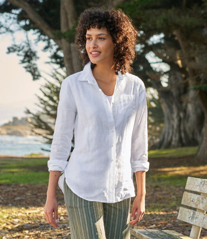 Women's Premium Washable Linen Shirt, Tunic - US 3561