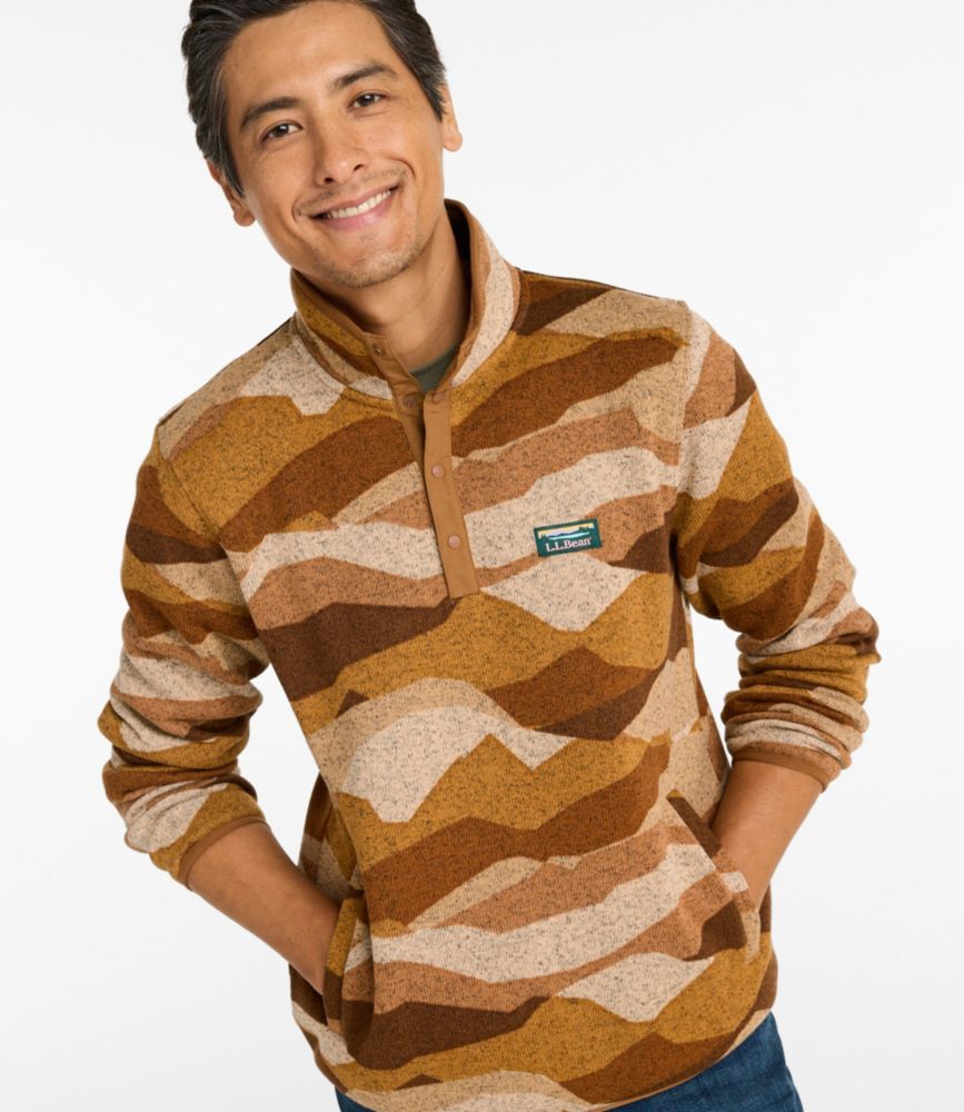 Men's L.L.Bean Sweater Fleece Pullover, Print - US 6128