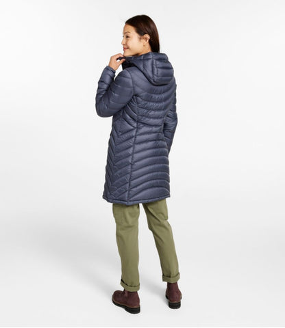 Women's Ultralight 850 Down Hooded Coat, Three-Quarter Length - US 3959