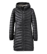 Women's Ultralight 850 Down Hooded Coat, Three-Quarter Length - US 4823