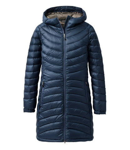 Women's Ultralight 850 Down Hooded Coat, Three-Quarter Length - US 4870