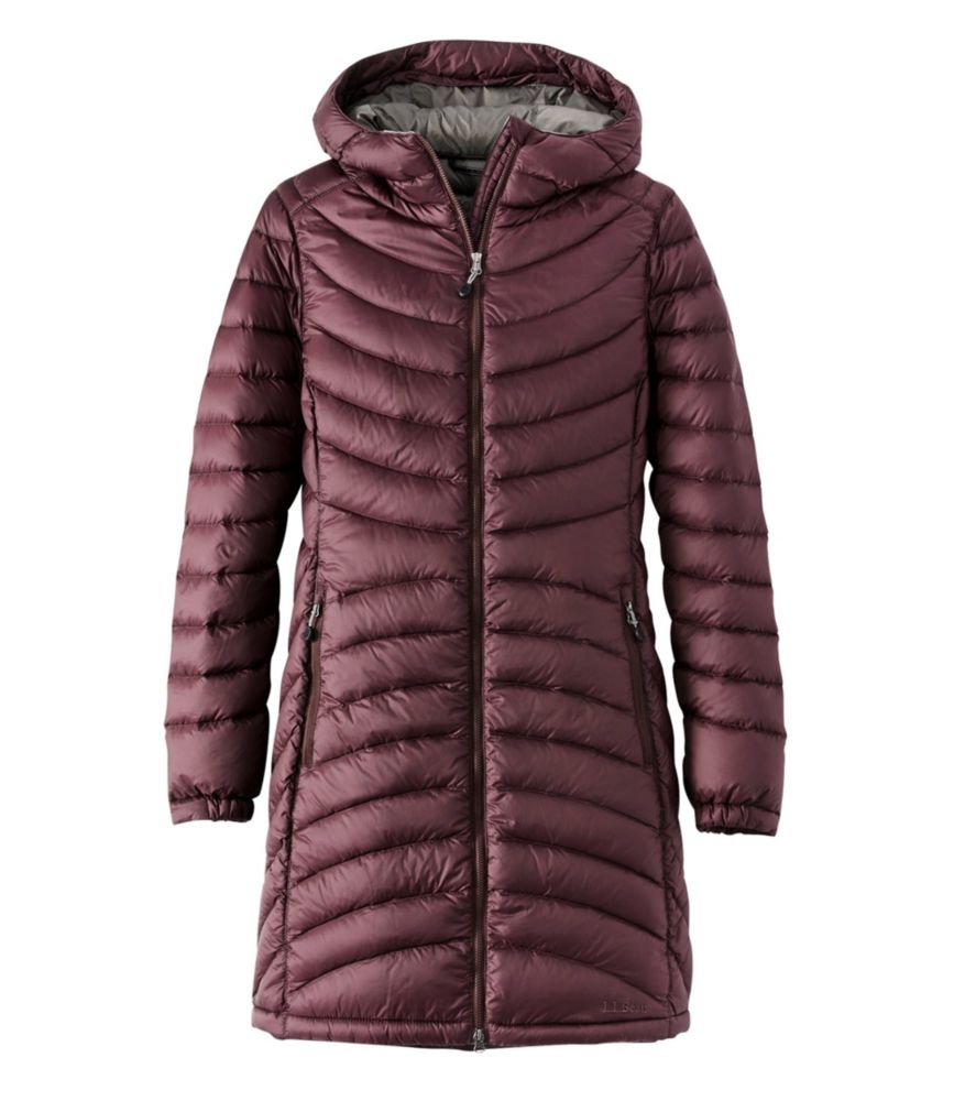 Women's Ultralight 850 Down Hooded Coat, Three-Quarter Length - US 4910