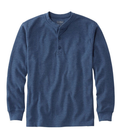 Men's Unshrinkable Mini-Waffle Henley, Long-Sleeve Traditional Fit - US 0725