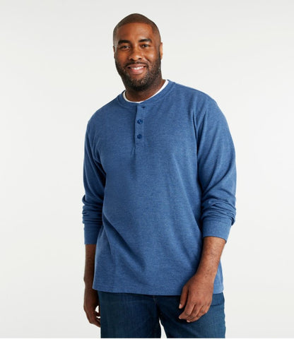 Men's Unshrinkable Mini-Waffle Henley, Long-Sleeve Traditional Fit - US 0725