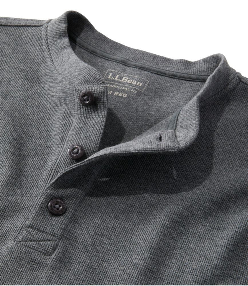 Men's Unshrinkable Mini-Waffle Henley, Long-Sleeve Traditional Fit - US 1133