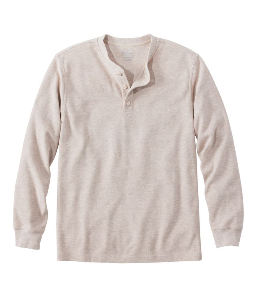 Men's Unshrinkable Mini-Waffle Henley, Long-Sleeve Traditional Fit - US 2141