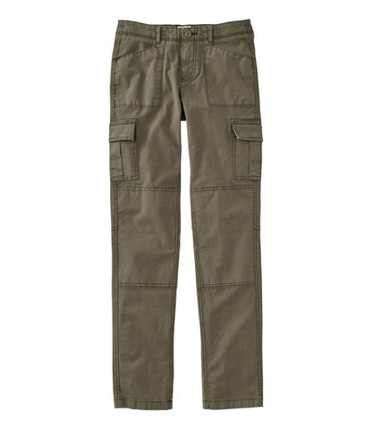 Women's Stretch Canvas Cargo Pants, Mid-Rise Straight-Leg - US 4834