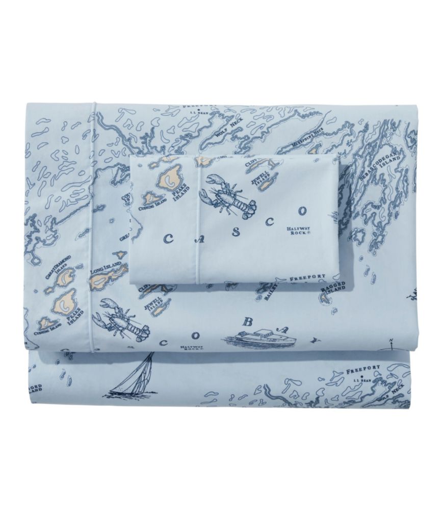 Nautical Map Percale Sheet Collection - US 5458