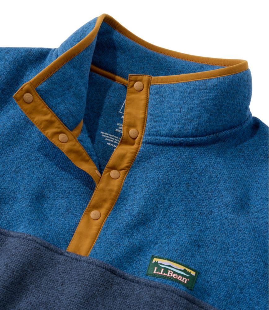 Men's L.L.Bean Sweater Fleece Pullover, Colorblock - US 9717