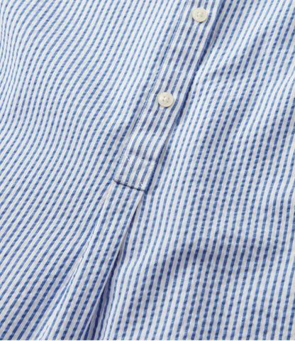 Women's Vacationland Seersucker Shirt, Short-Sleeve Popover Stripe - US 0707