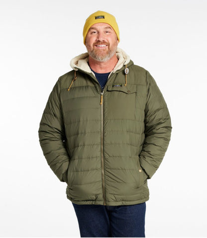 Men's Mountain Classic Down Hooded Jacket, Sherpa-Lined - US 3984