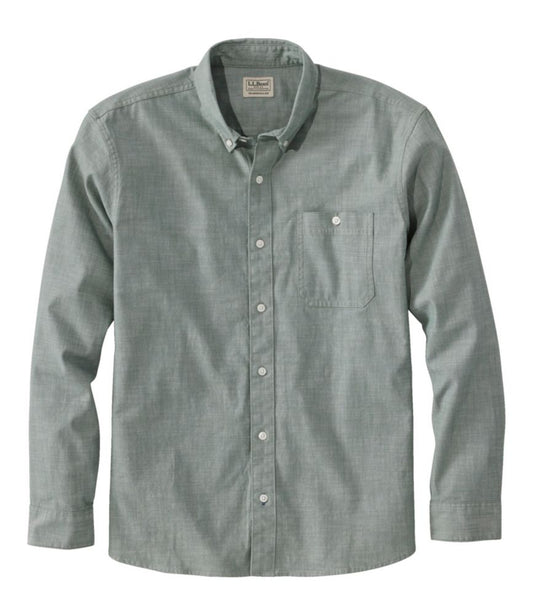 Men's Comfort Stretch® Chambray Shirt, Traditional Untucked Fit, Long-Sleeve - US 0571