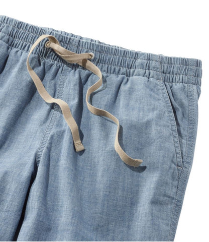 Women's Lakewashed Pull-On Chinos, Mid-Rise Chambray Ankle Pants - US 7088