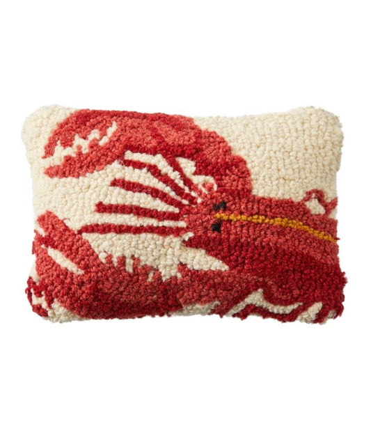 Wool Hooked Throw Pillow, Lobster, 8" x 12" - US 8649