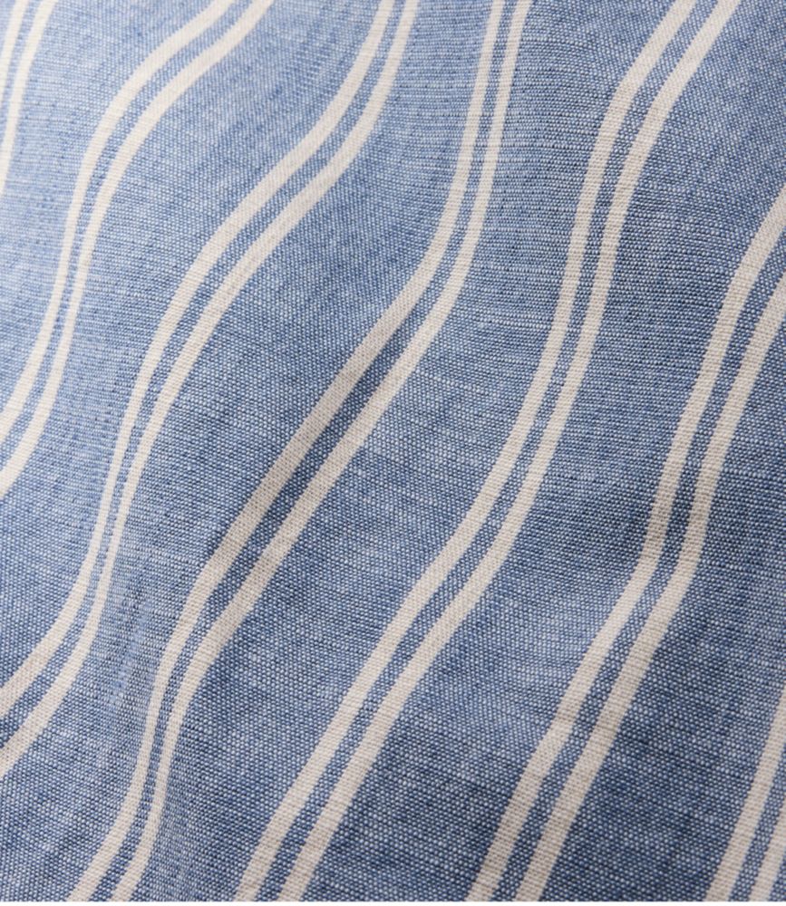 Men's Comfort Stretch Chambray Shirt, Traditional Untucked Fit, Long-Sleeve, Stripe - US 6338