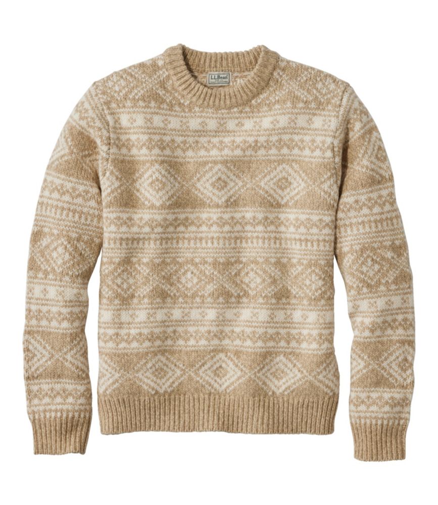 Men's Bean's Classic Ragg Wool Sweater, Crewneck, Fair Isle - US 3222