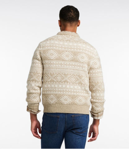 Men's Bean's Classic Ragg Wool Sweater, Crewneck, Fair Isle - US 3222