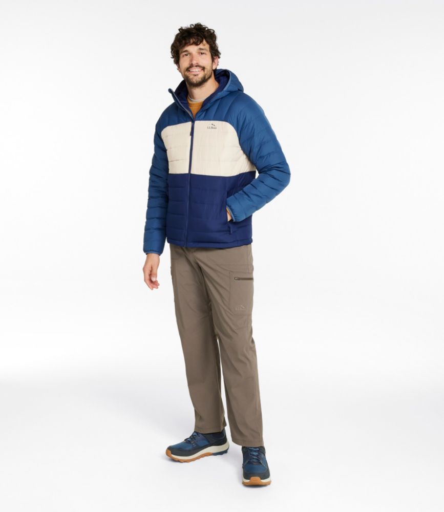 Men's Bean's Down Hooded Jacket, Colorblock - US 2108