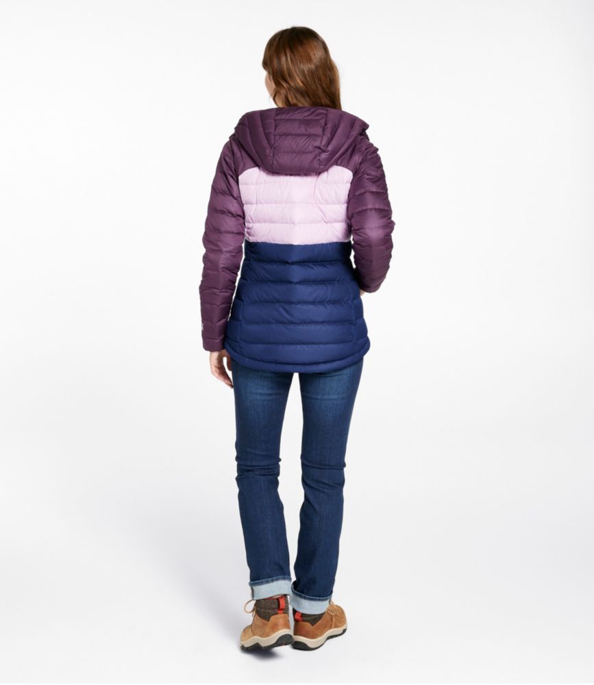 Women's Bean's Down Hooded Jacket, Colorblock - US 5242