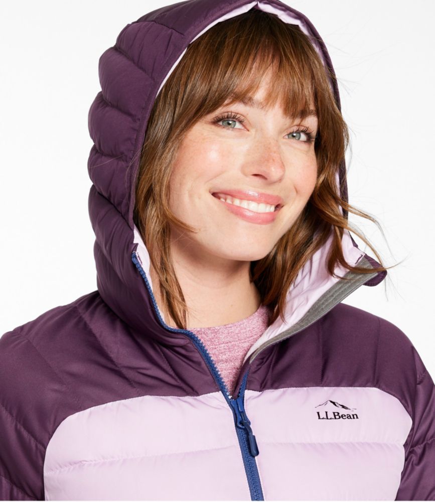 Women's Bean's Down Hooded Jacket, Colorblock - US 5242