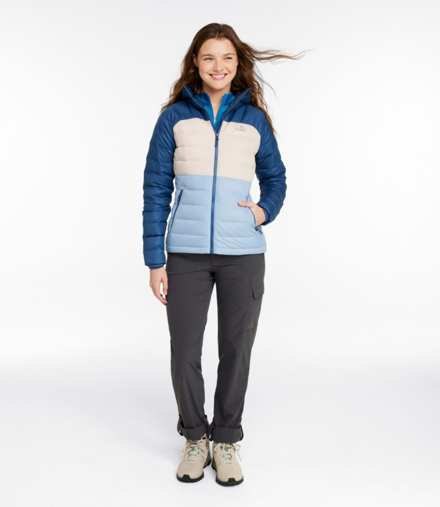Women's Bean's Down Hooded Jacket, Colorblock - US 5080