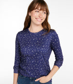 Women's Pima Cotton Tee, Long-Sleeve Crewneck Print - US 5953