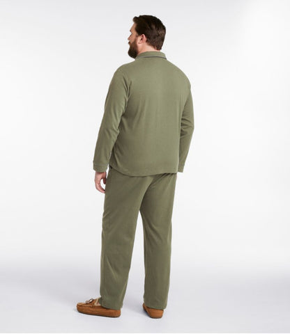 Men's Bean's Cotton Knit Pajamas, Button-Front PJ Set - US 5421