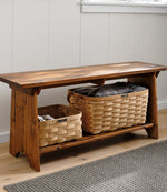 Rustic Wooden Mudroom Bench, Large - US 4219
