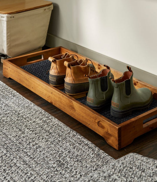 Rustic Wooden Boot Tray - US 0729