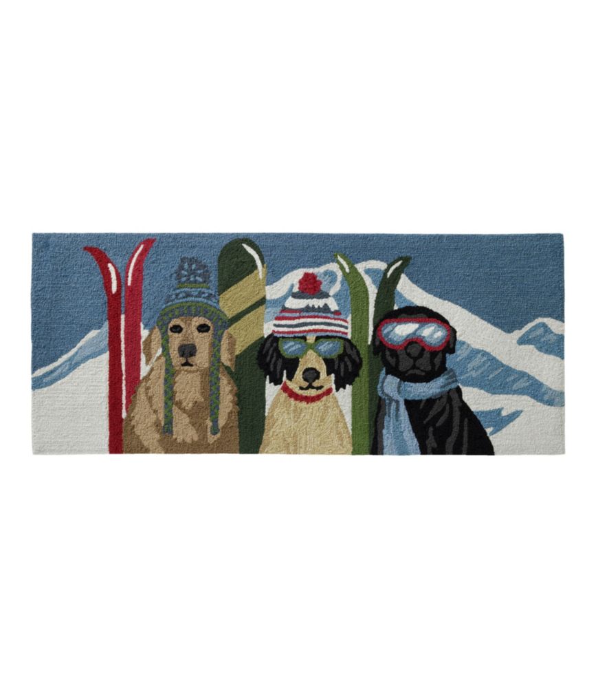 Indoor/Outdoor Vacationland Runner, Dogs Skiing - US 9419